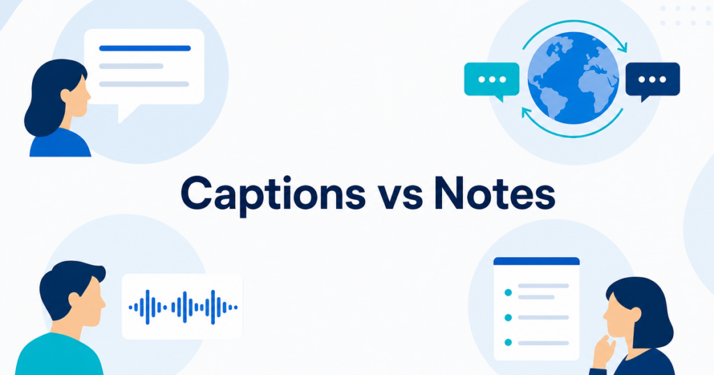 Captions, Translation, Transcripts, and AI Notes: What Is the Difference?